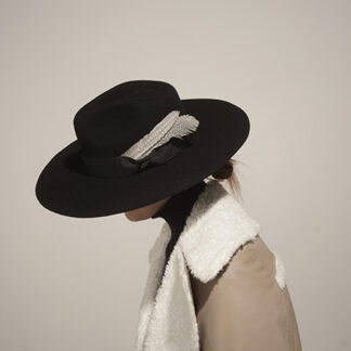Black Feather Felt Hat