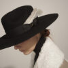 Black Feather Felt Hat - Imagen 2
