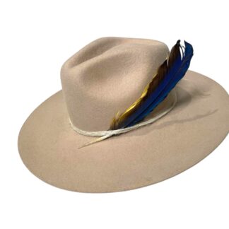 Natural & feather felt hat