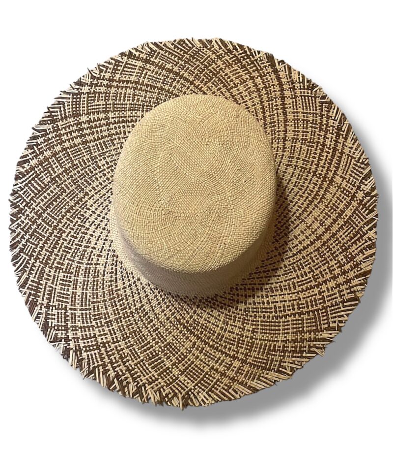 Earth frayed straw hat